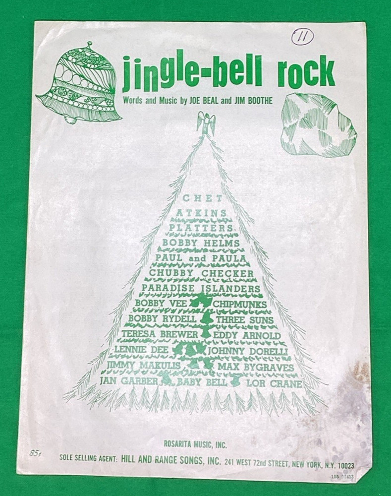1957 Jingle-Bell Rock Sheet Music Vintage