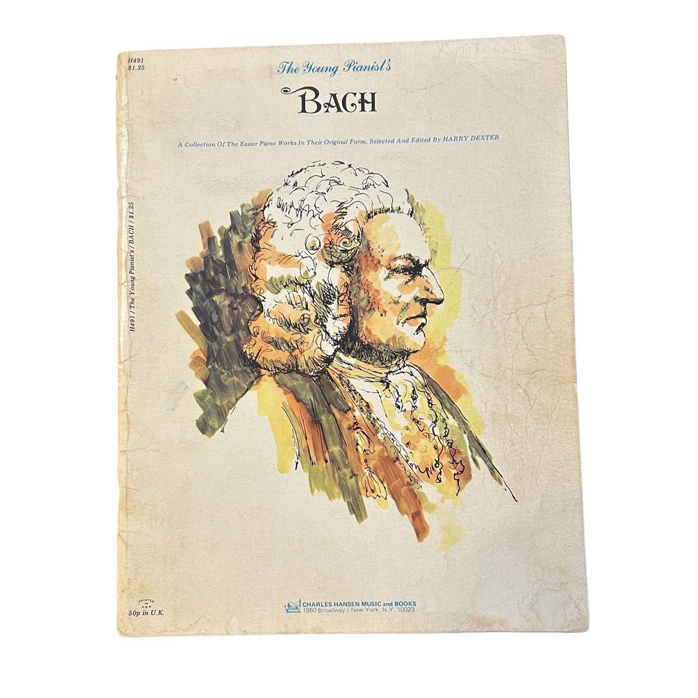 Vintage Sheet Music Book The Young Pianist BACH Collection Easier Piano 1970