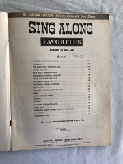 Sing Along Favorites by Robbins Music Corporation (Organ)