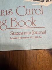 1989 Christmas Carol Book Statesman Journal Salem, Oregon Vintage