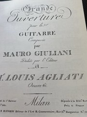 Mauro Giulian Ouverture opus 61 For Solo Classical Guitar Sheet Music Song Book