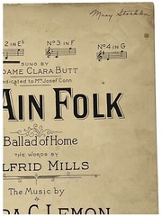 1904 Sheet Music MY AIN FOLK Laura G. Lemon Wilfrid Mills Madame Clara Butt