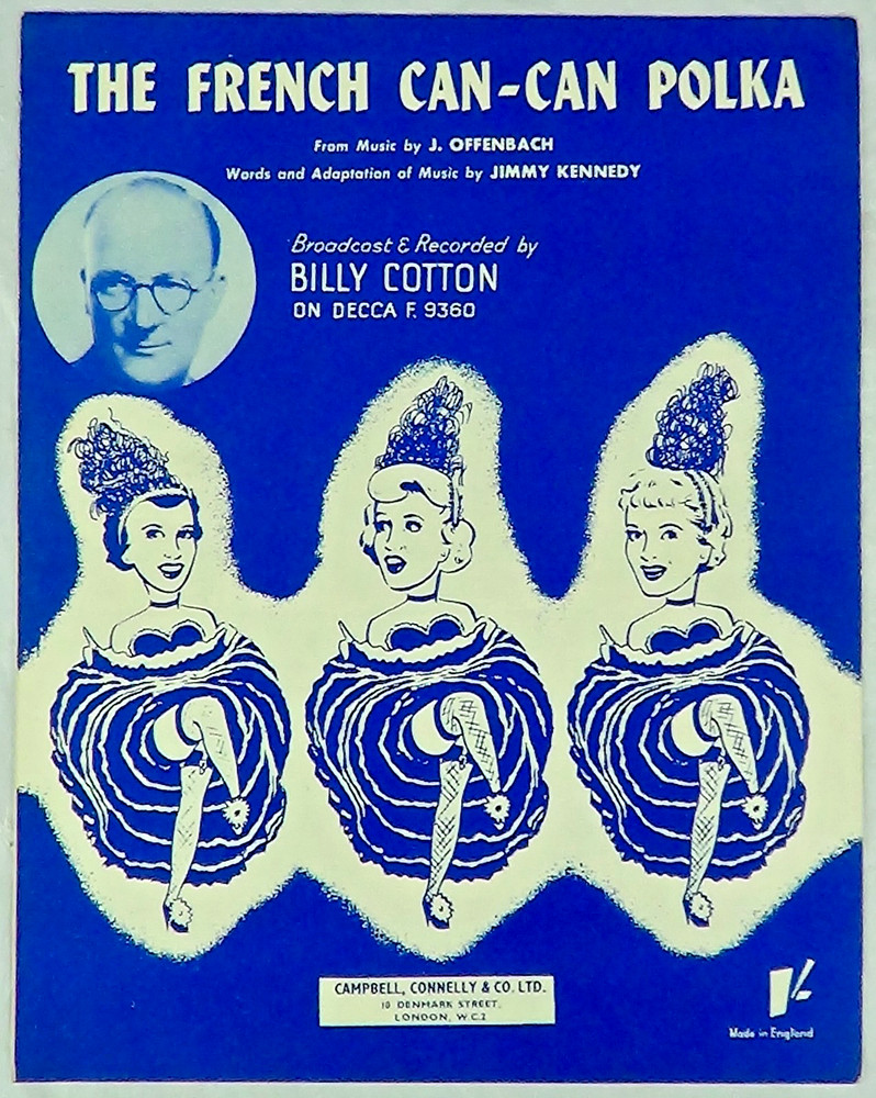 The French Can Can Polka Kennedy Offenbach Piano Vocal Sheet Music Billy Cotton