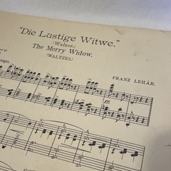 1908 The Merry Widow Waltz Piano Sheet Music Franz Lehar Century Edition 1310