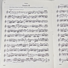 GF Handel Six Sonatas For Violin Piano Sheet Music Keyboard Score Songs 1935 Vtg