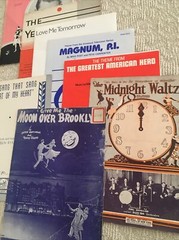 9 Pieces of Vintage Sheet Music Variety 1920s – 1980s. Piano -Band