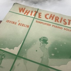 Vintage Irving Berlin White Christmas Simplified Piano Solo Sheet Music 1943 USA