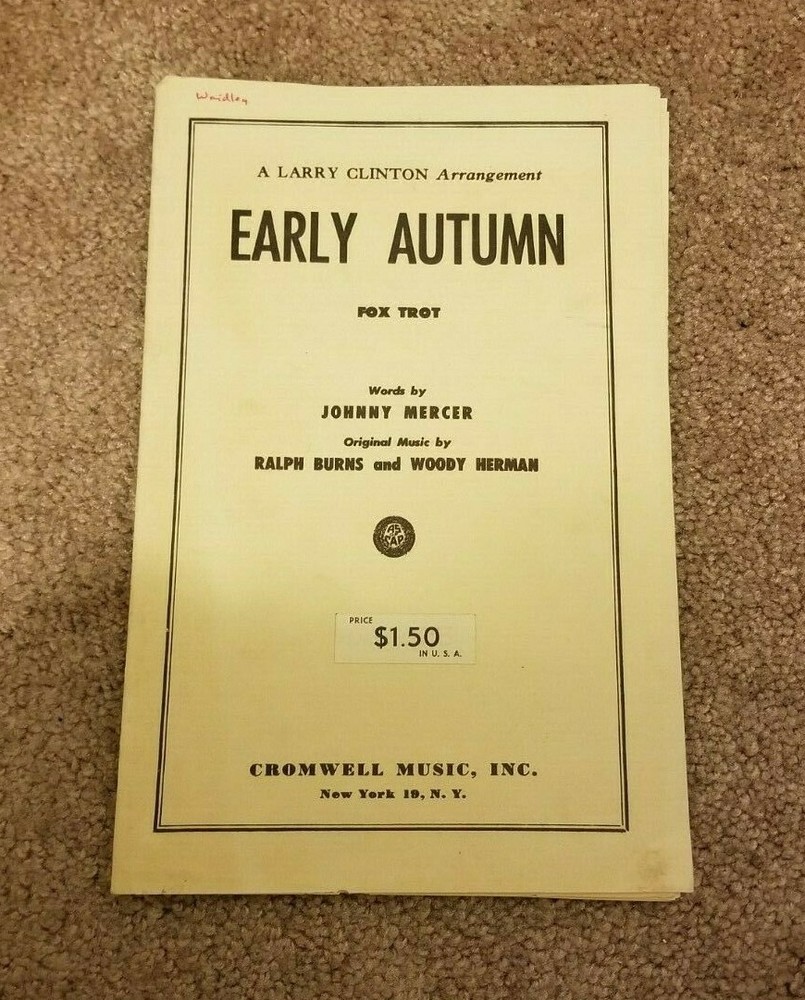 1952 EARLY AUTUMN Fox Trot Larry Clinton Sheet Music Ralph Burns Multiple Parts