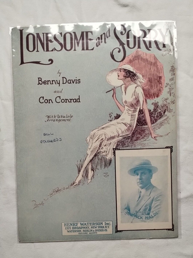 Lonesome and Sorry Ted Lewis Ukulele Arrangement 1926 Pretty Lady 1920&rsquo;s dress