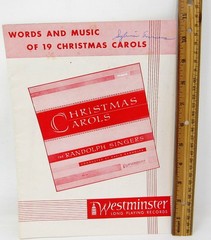 19 Christmas Carols Sheet Music Book Westminister Records Words US Seller