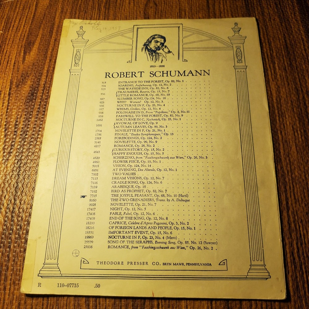 The Joyous Peasant Sheet Music Robert Schumann Theodore Presser