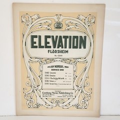 Antique 1924 Elevation Sheet Music by Otto Florsheim
