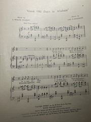 1915 Lee Roberts Ragtime 11×14 Sheet Music GOOD OLD DAYS IN ALABAM’