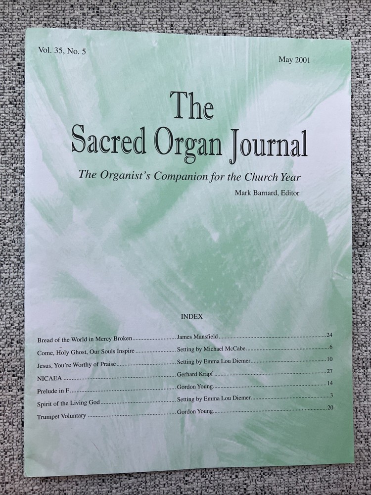 The Sacred Organ Journal, May 2001