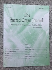The Sacred Organ Journal, May 2001