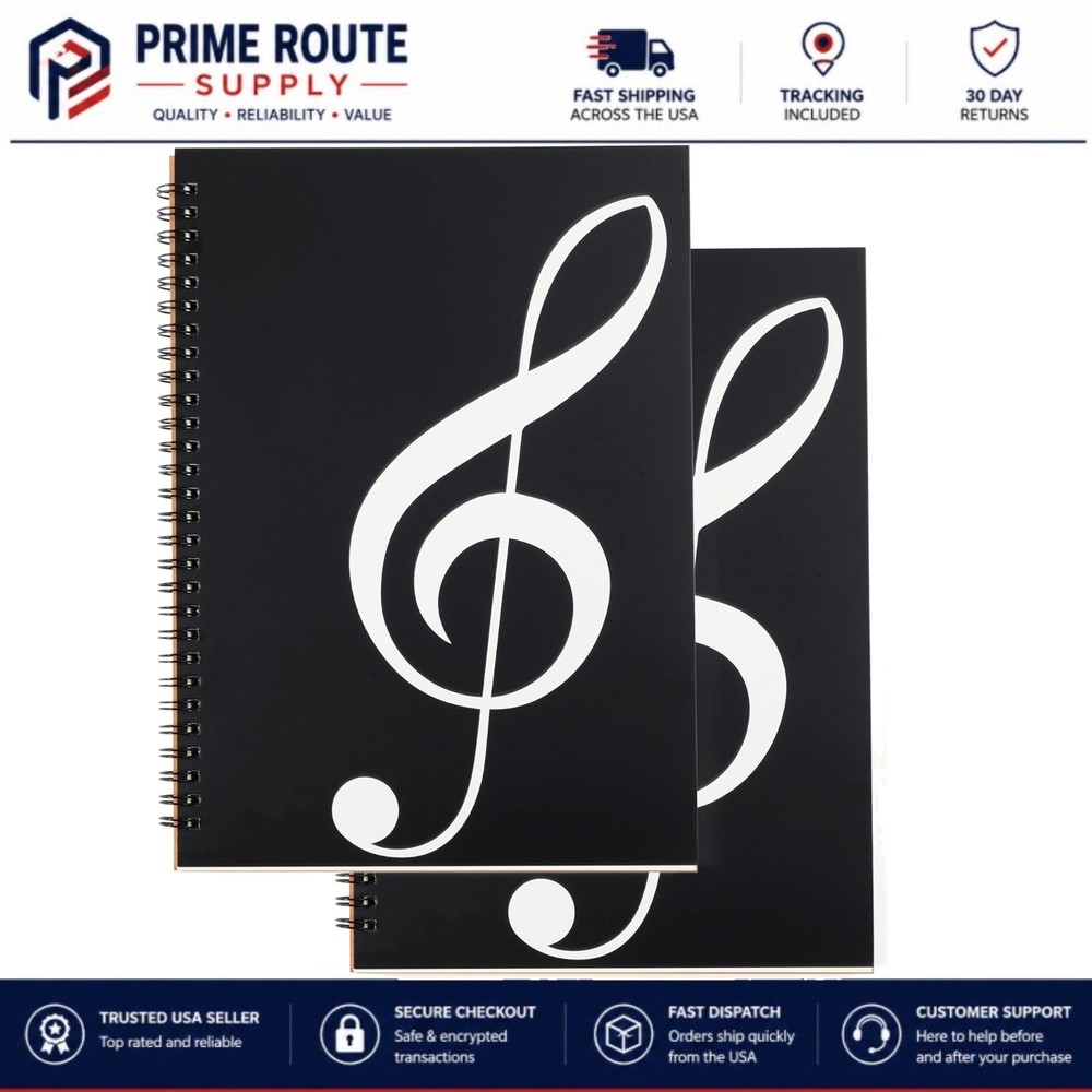160 Pages Composition Staff Paper Notebook Set – 2 Pack with Smooth Page Turning