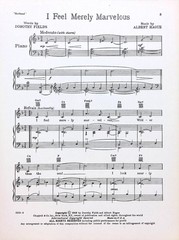 I Feel Merely Marvelous Sheet Music Redhead 1959 Musical Murder Mystery Verdon
