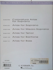 Coloratura Arias for Soprano (Trade Paperback, 2002, G. Schirmer) EXCELLENT