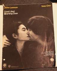 John Lennon Yoko Ono (Just Like) Starting Over Sheet Music 1980 Lenono Music