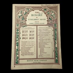 THE ROSARY Piano Violin Cello Sheet Music 1903 Boston Music Co. NEVIN STRUBE