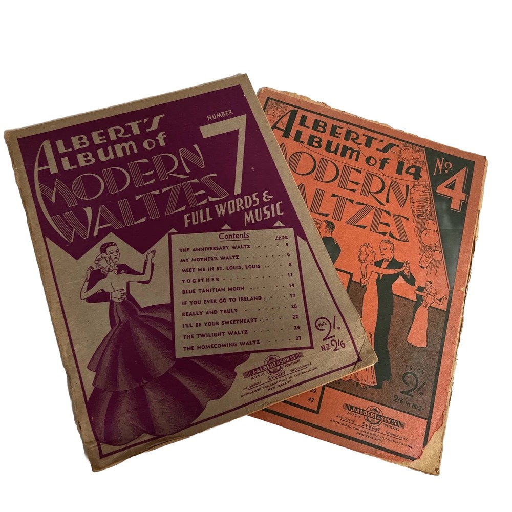 Alberts Album of 14 Modern Waltzes No 4 &7 Circa 1935-1941 Sheet Music x 2