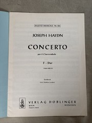 Haydn Concerto F Major Hon. XVIII:F2- Diletto Musicale Doblinger Parts & Cembalo