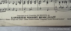 Original 1939 Sheet Music Adolf Annette Mills World War II Sheet Music England