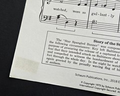 Star Spangled Banner Sheet Music Piano Guitar Vocal Schaum Commemorative 1975