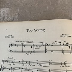 Vintage 1951 Sheet Music Poster – Nat King Cole – Too Young