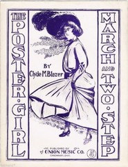 The Poster Girl March and Two-Step, Clyde M. Blazer, 1901, Antique sheet music