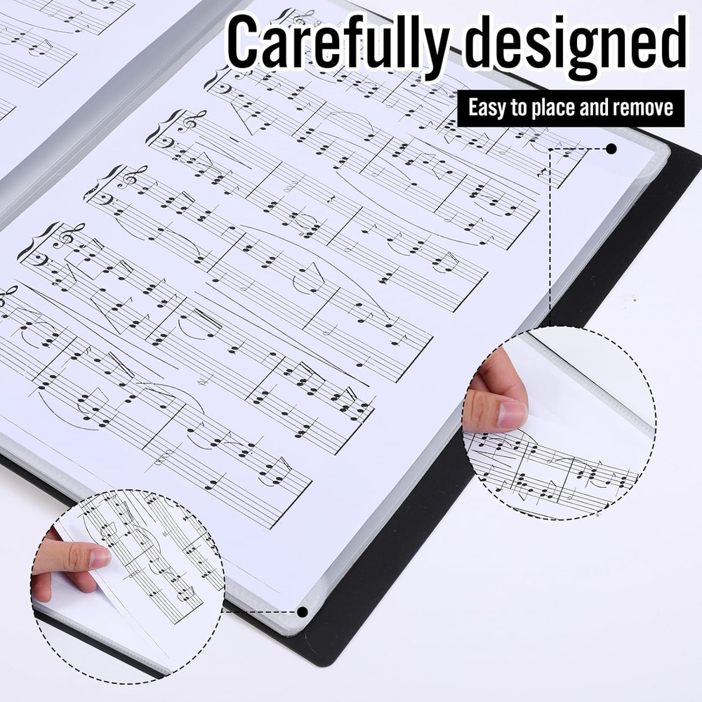 4 Pages Expand Sheet Music Folder Spiral Musics Binder Allow Annotations Black