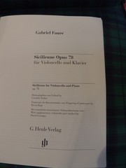 Faure Sicilienne For Violincello and Piano