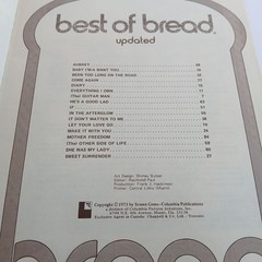 Best Of Bread Songbook For Piano, Vocal and Lyrics Vintage 88 Pages Paperback