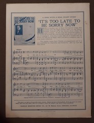 Just A Little Kiss For Memory Piano & Guitar Sheet Music Vintage 1926