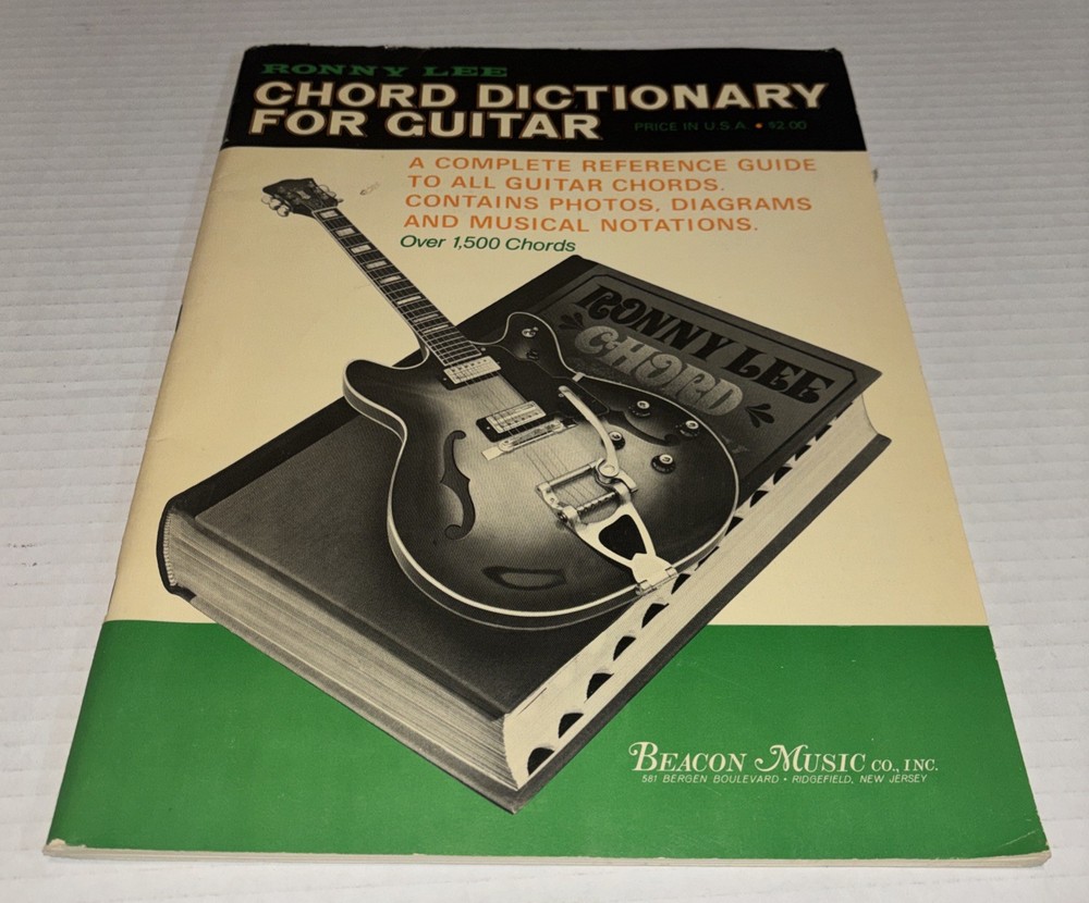 Vintage 1967 Guitar Chord Dictionary Ronny Lee Beacon Music Co Ridgefield NJ USA