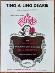 THE STUDENT GYPSY: Ting-a-Ling Dearie – Besoyan – 1963 Broadway sheet music