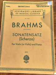 Sheet Music Sonatensatz (Scherzo) Brahms for Violin – Viola + Piano D