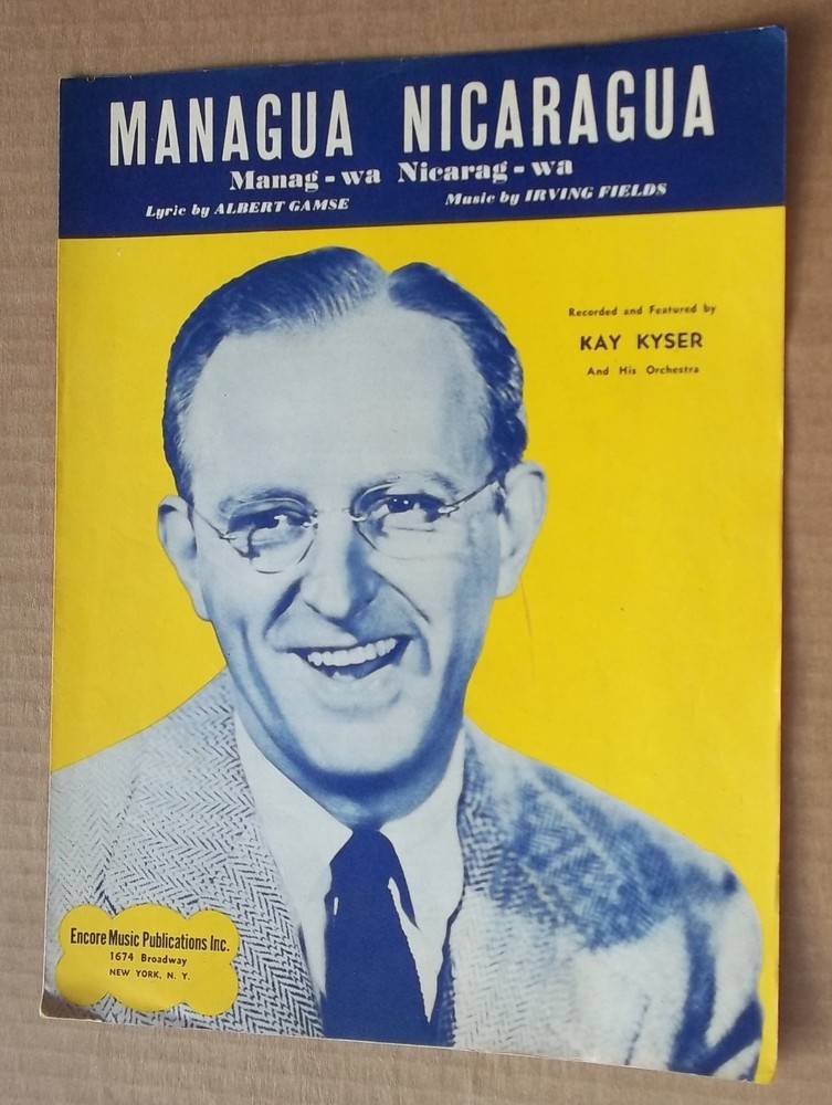 SHEET MUSIC MANAGUA NICARAGUA, GAMSE/FIELDS ENCORE MUSIC PUBLICATIONS 1946 (464)