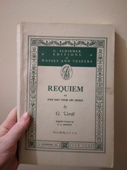 Requiem for Four Solo Voices and Chorus, Verdi, vintage, good condition