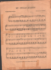 1904 MY INDIAN MAIDEN antique Native American sheet music MISS GENEVIERE DAY