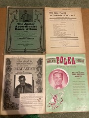 Lot of 3 Piano Accordion Sheet Music Song Books: Lawrence Welk, Gem, Phil Baker