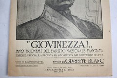Sheet music Giuseppe Blanc Giovinezza National Fascist Party Italy 1925 (50993)