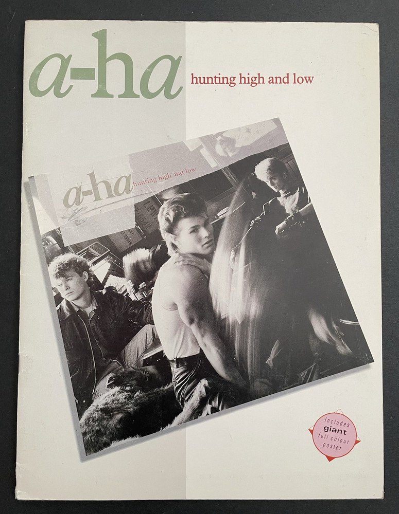 Giant Full Colour Color Poster a-ha Hunting High and Low Songbook Sheet Music