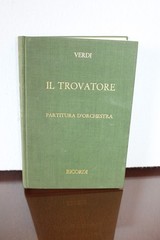 Il Trovatore Partitura D&rsquo;Orchestra ORCHESTRAL SCORE Verdi Ricordi Hardcover 1955