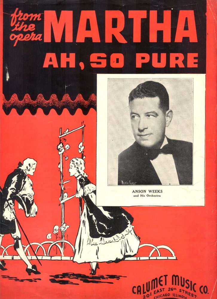 Martha Ah, So Pure Opera 1938 Vintage Sheet Music