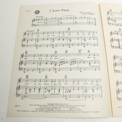 I Love Paris Can-Can Piano Voice Sheet Music Cole Porter 1953