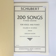 Schubert 200 Songs in Three Volumes Voice & Piano Vol. 3 (High Voice) 50 Songs