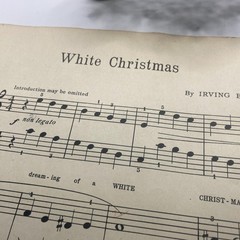 Vintage Irving Berlin White Christmas Simplified Piano Solo Sheet Music 1943 USA