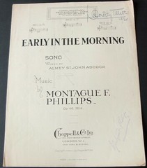MONTAGUE PHILLIPS EARLY IN THE MORNING IN G SHEET MUSIC (1928) ENGLAND