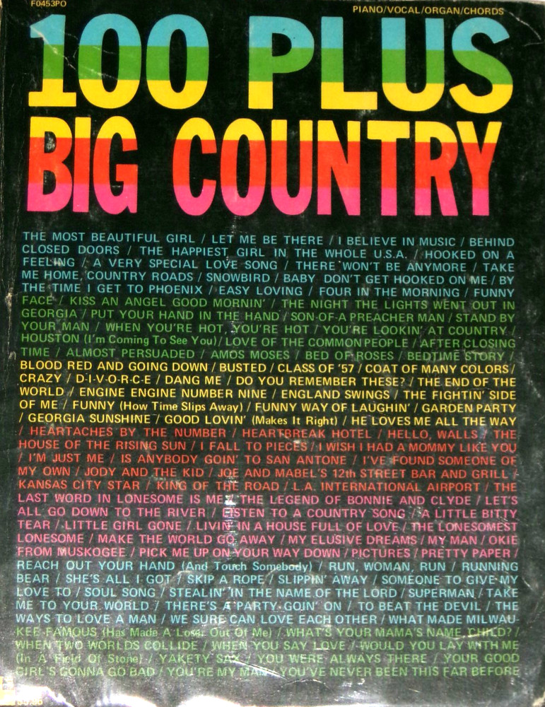 100 Plus Big Country, Piano/Vocal/Organ/Chords, VG